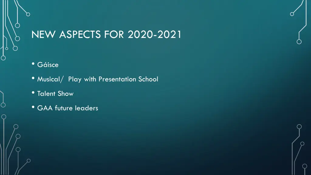 new aspects for 2020 2021