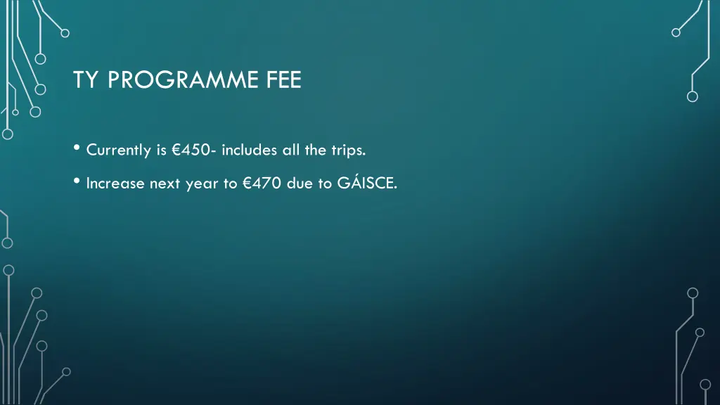 ty programme fee