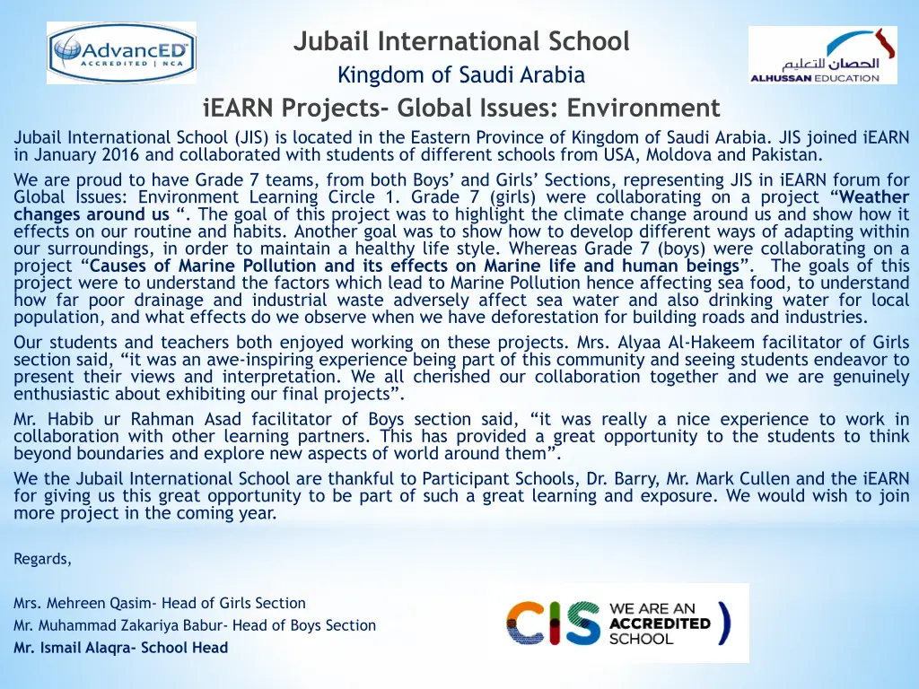 jubail international school kingdom of saudi