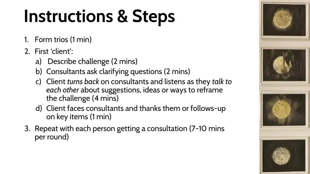 instructions steps