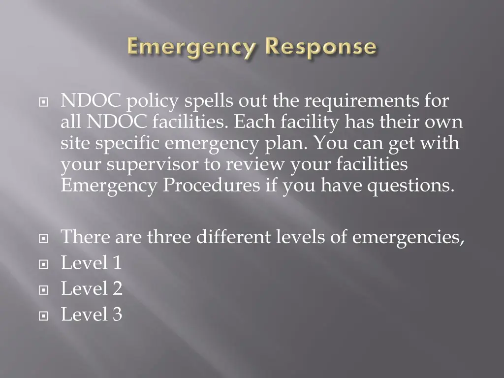 ndoc policy spells out the requirements