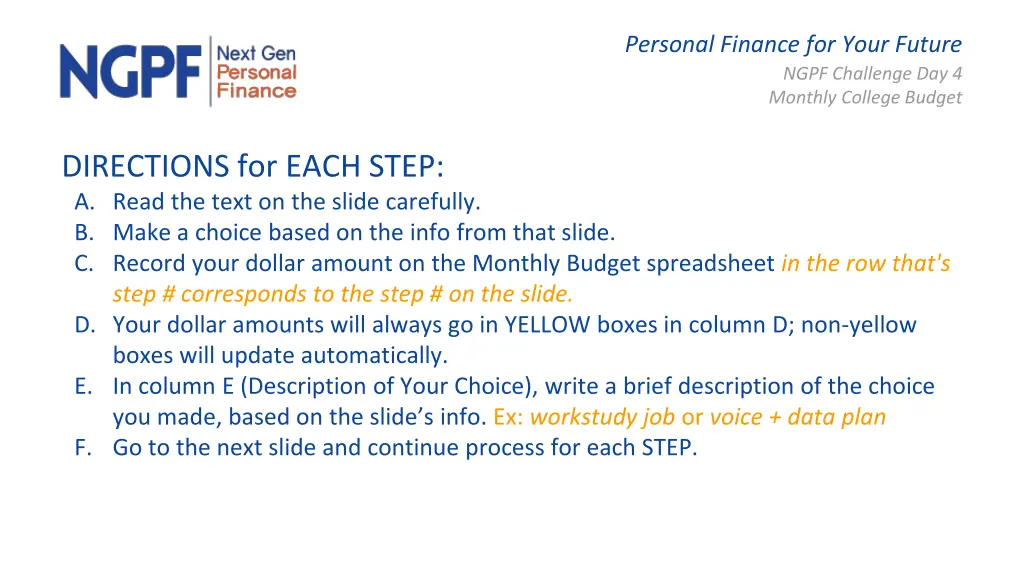 personal finance for your future ngpf challenge 2