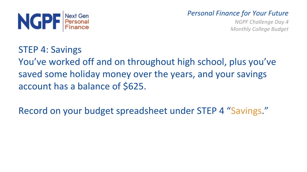 personal finance for your future ngpf challenge 5