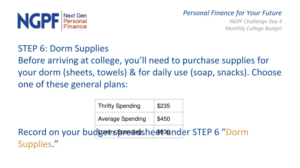 personal finance for your future ngpf challenge 8