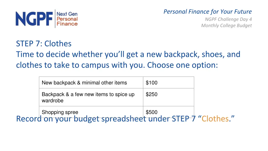 personal finance for your future ngpf challenge 9