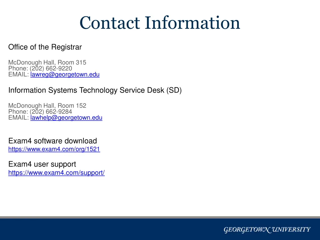 contact information