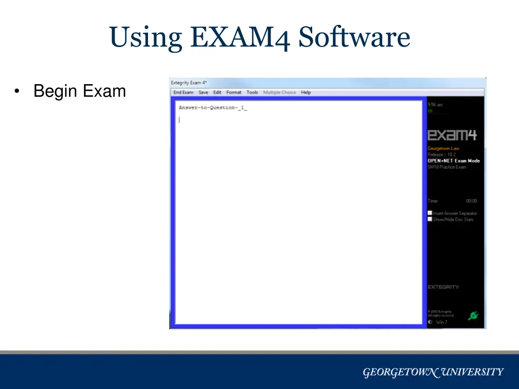 using exam4 software 11