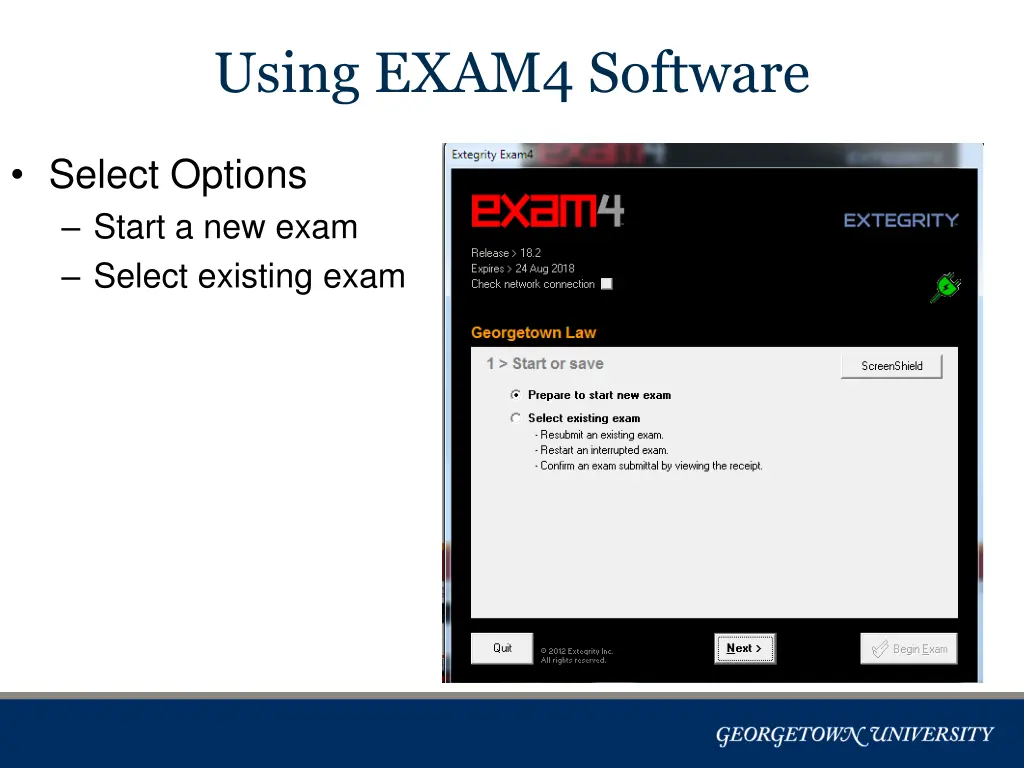 using exam4 software 2