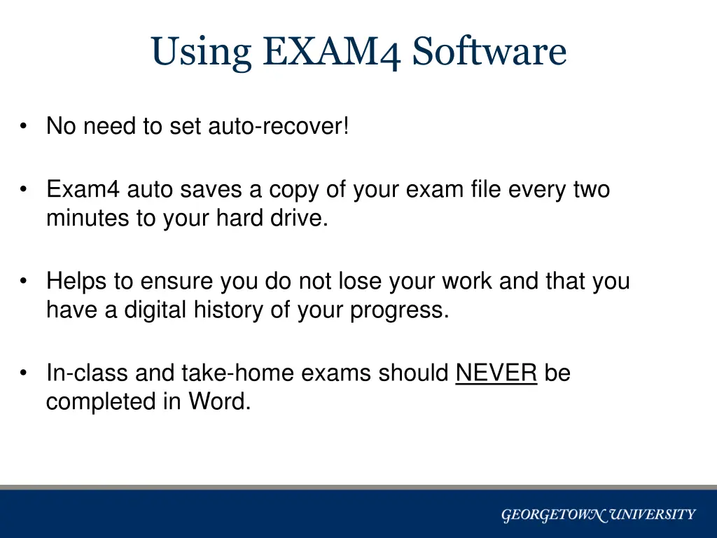 using exam4 software 5