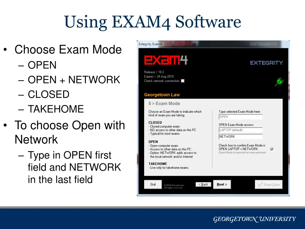 using exam4 software 8