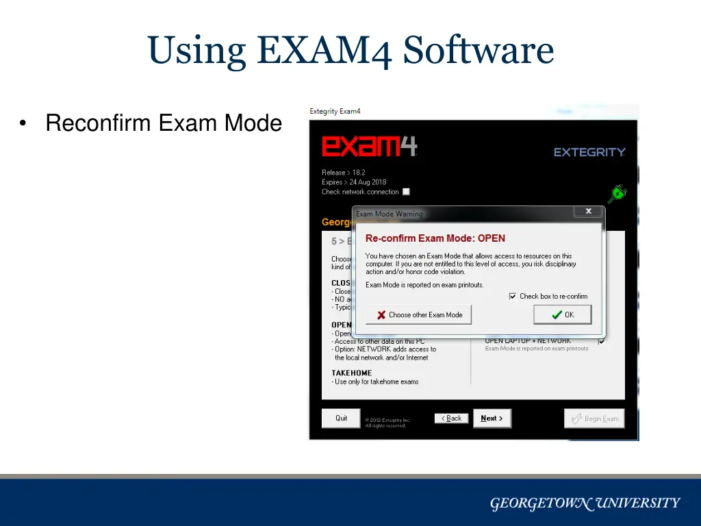 using exam4 software 9