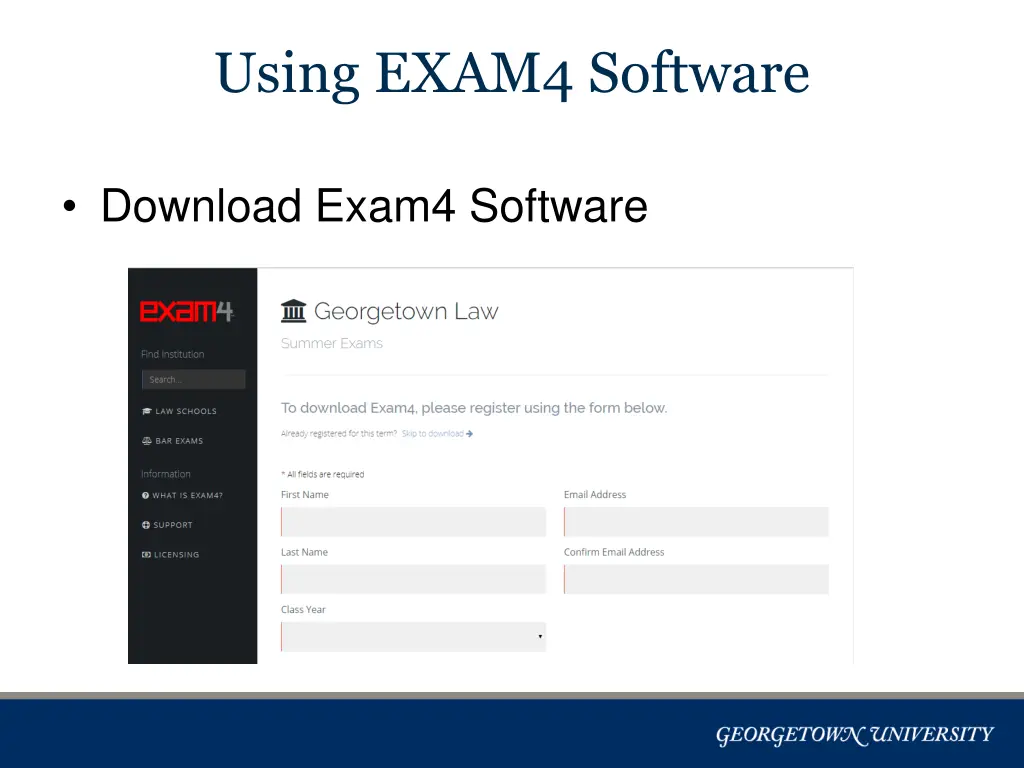 using exam4 software