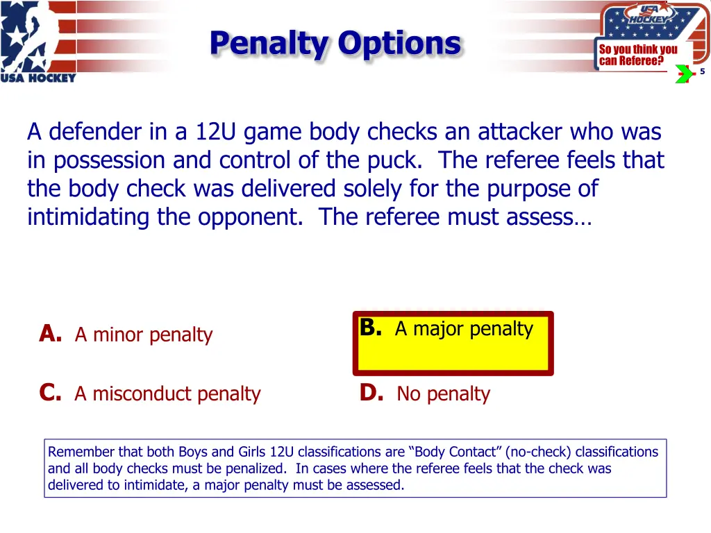 penalty options