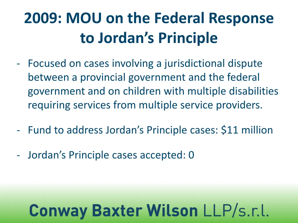 2009 mou on the federal response to jordan