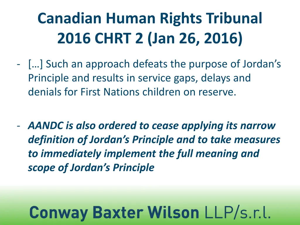 canadian human rights tribunal 2016 chrt