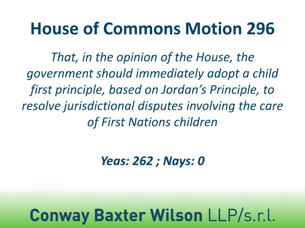 house of commons motion 296