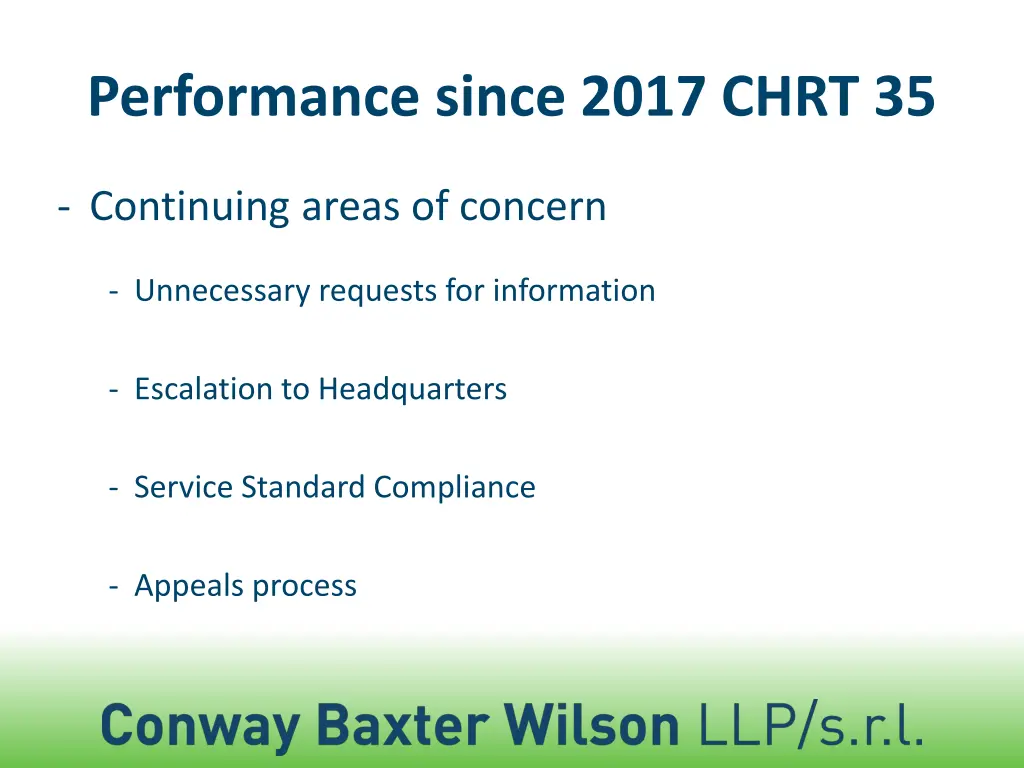 performance since 2017 chrt 35 2