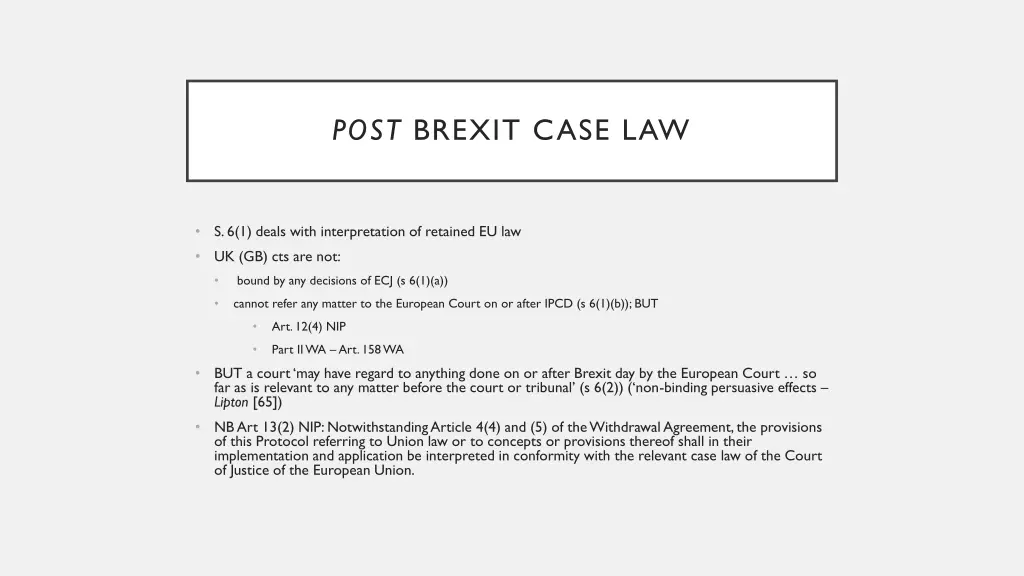 post brexit case law