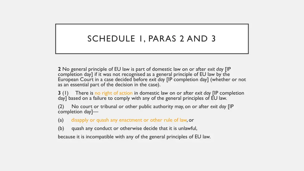 schedule 1 paras 2 and 3