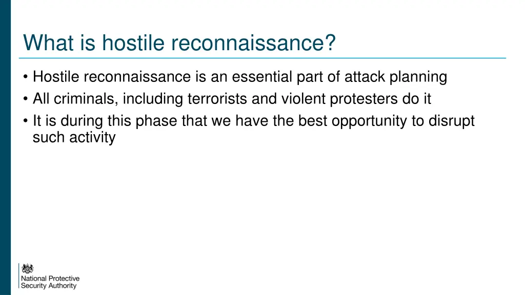 what is hostile reconnaissance