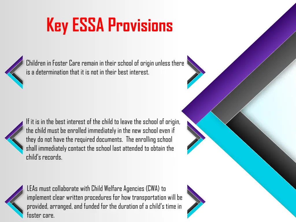 key essa provisions