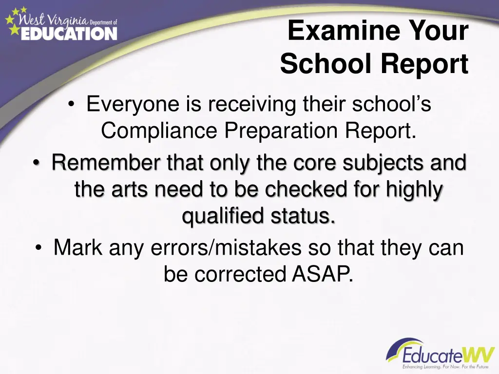 examine your school report