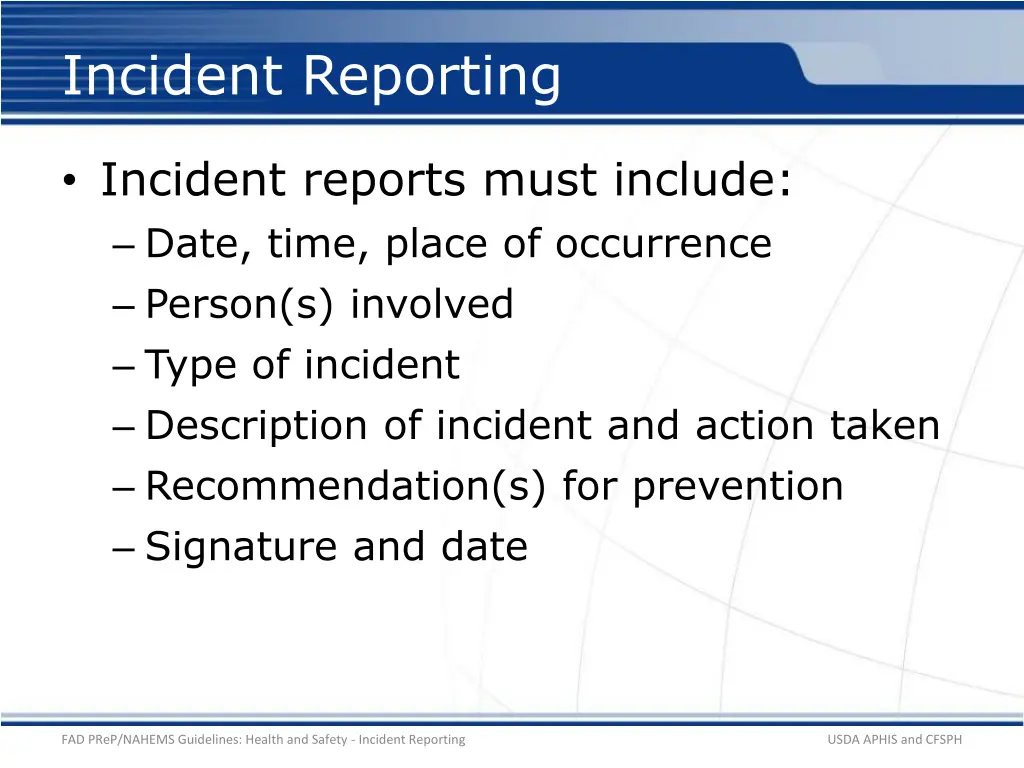 incident reporting 1