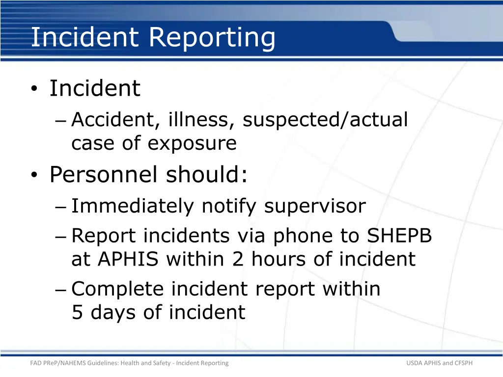 incident reporting