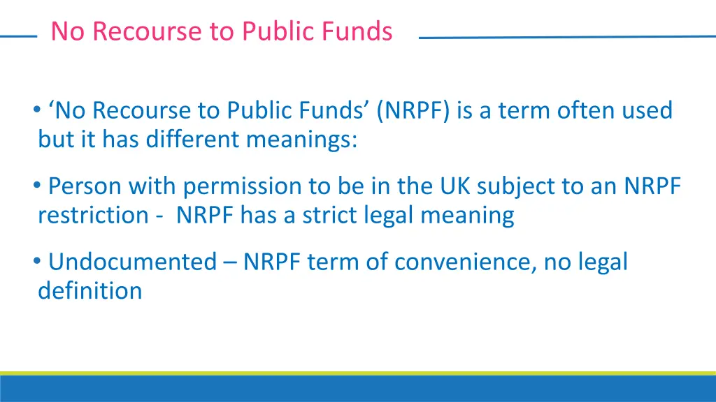 no recourse to public funds