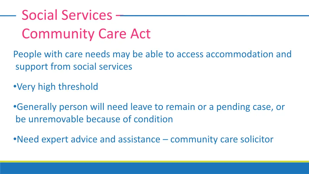 social services community care act