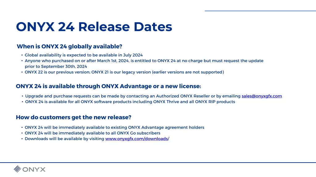 onyx 24 release dates