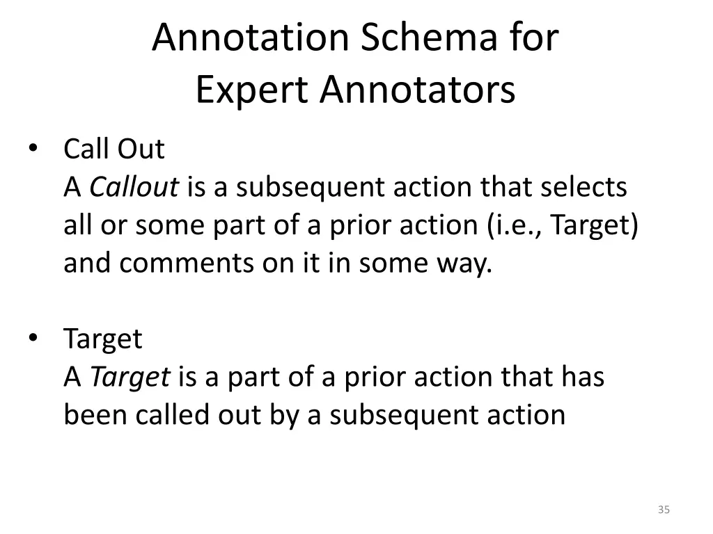 annotation schema for expert annotators