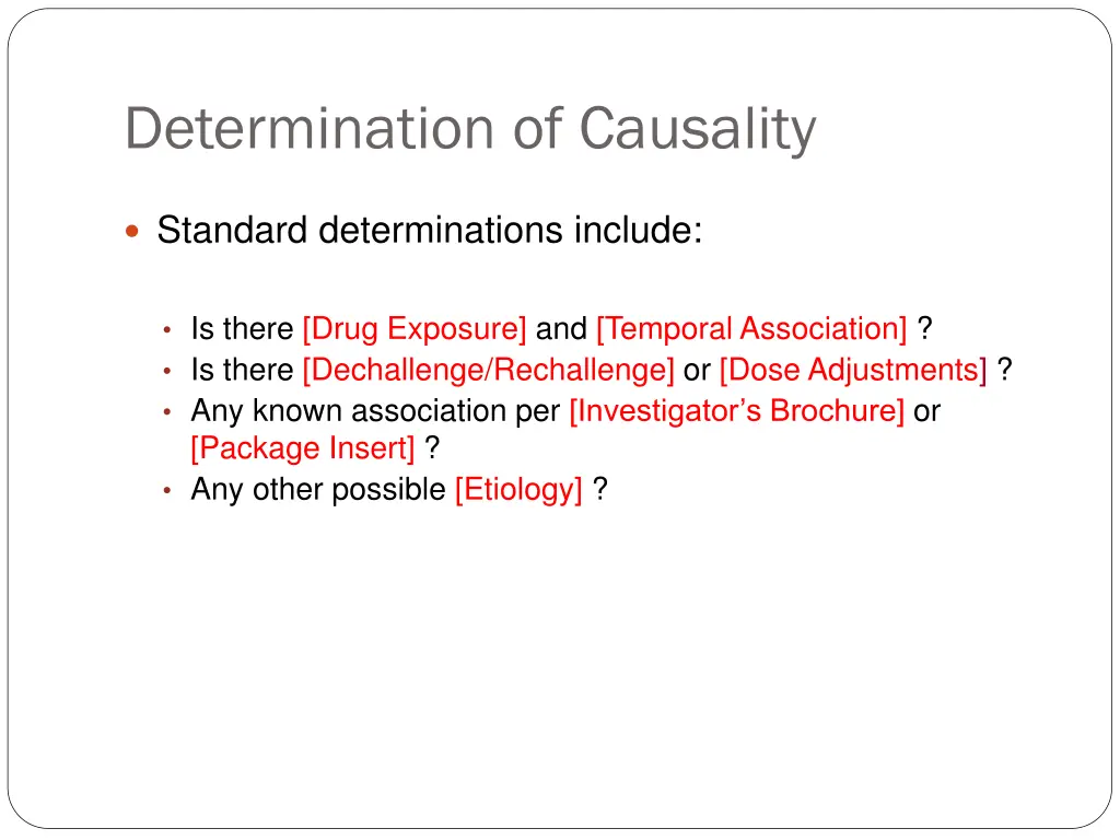 determination of causality