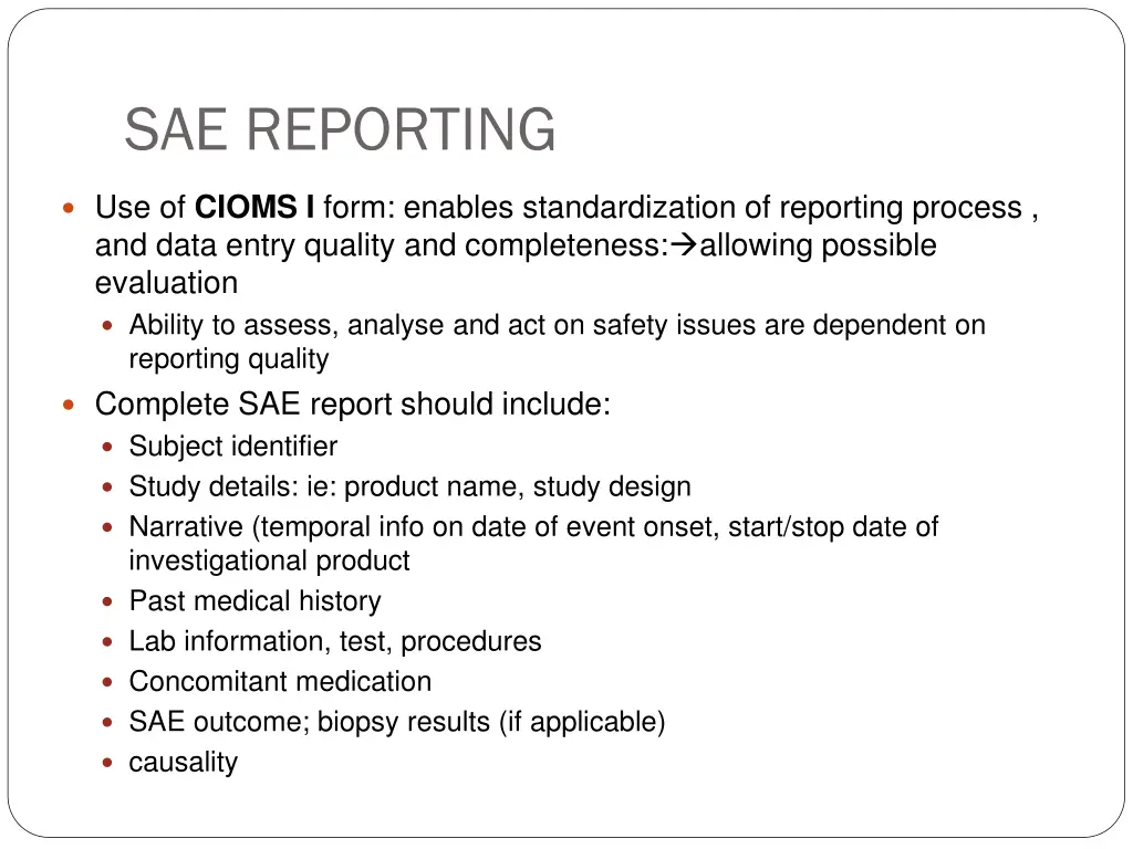 sae reporting