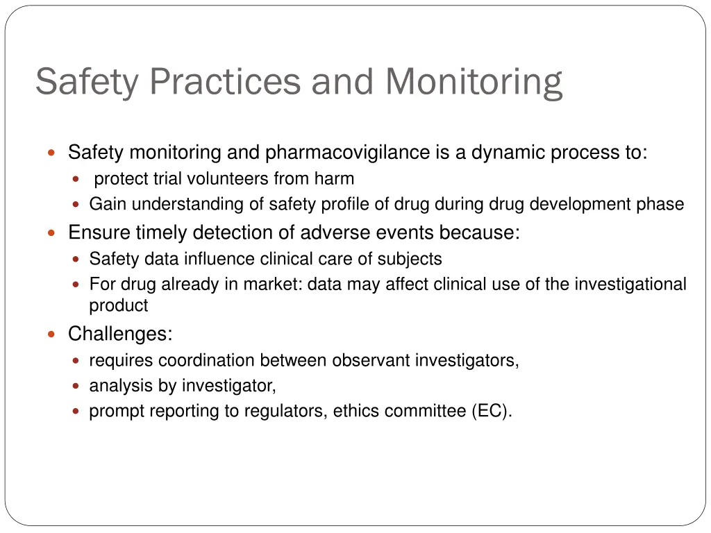 safety practices and monitoring 1