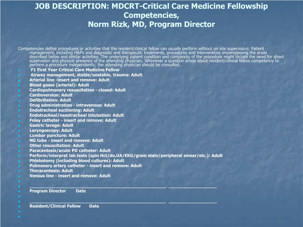 job description mdcrt critical care medicine