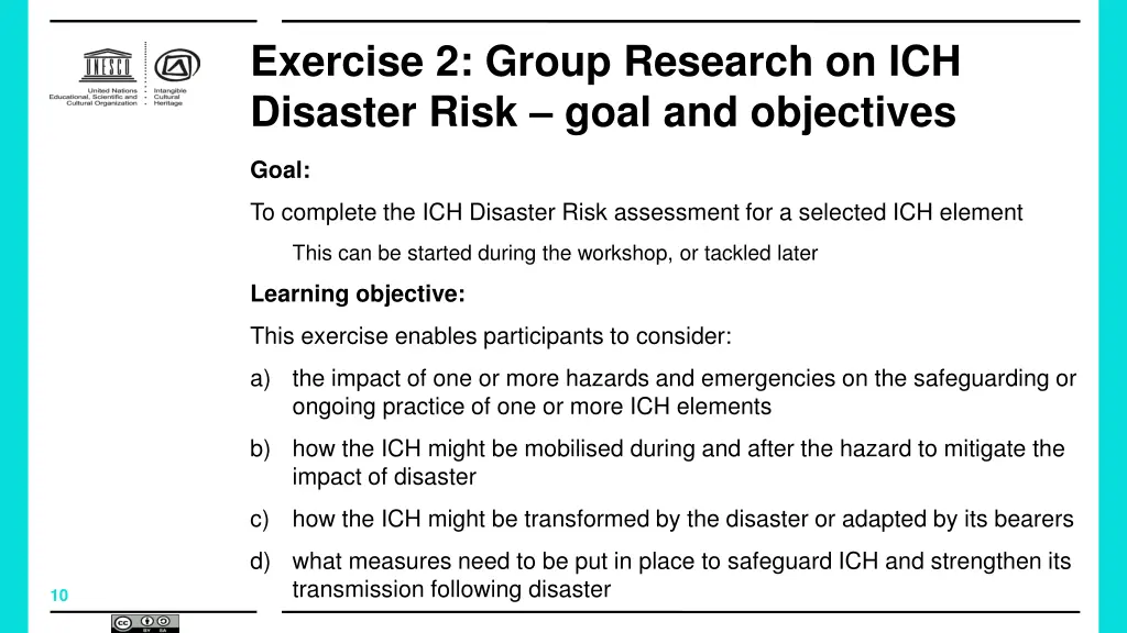 exercise 2 group research on ich disaster risk