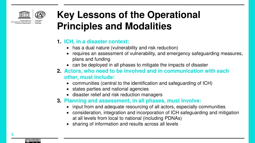 key lessons of the operational principles