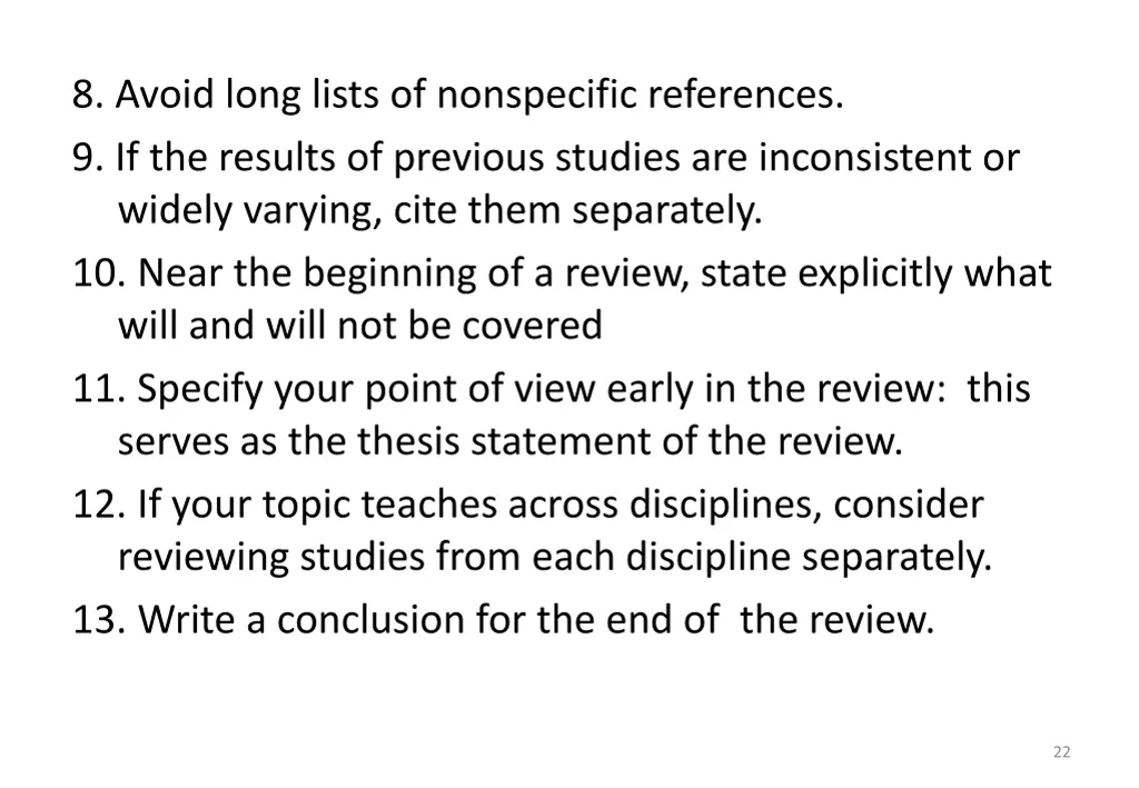 8 avoid long lists of nonspecific references