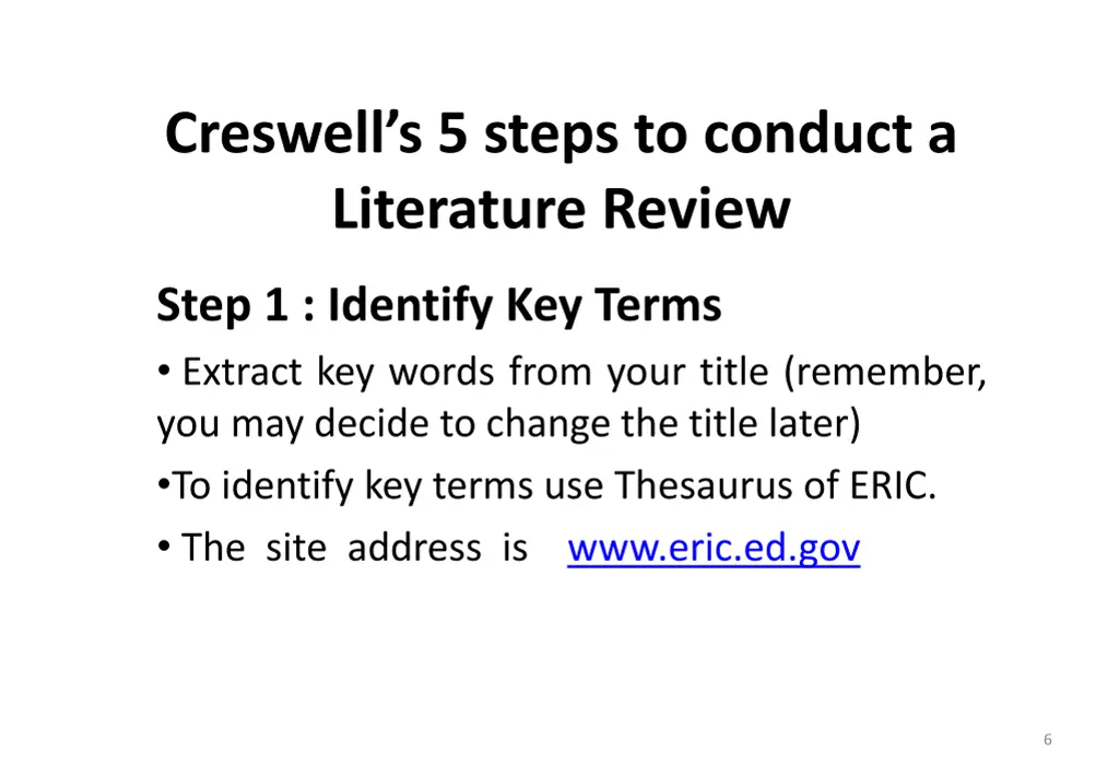 creswell s 5 steps to conduct a literature review