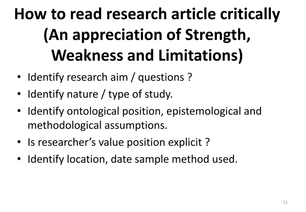 how to read research article critically