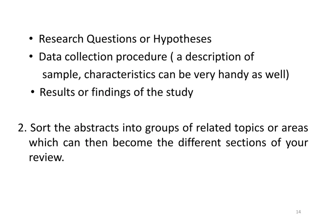 research questions or hypotheses data collection