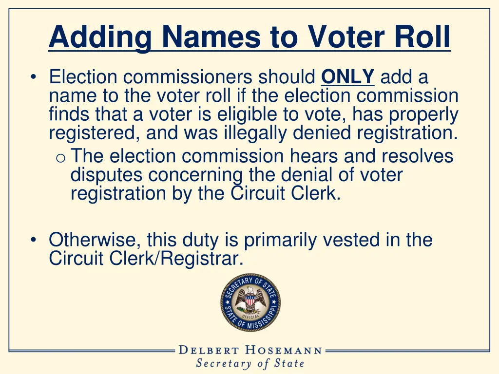 adding names to voter roll