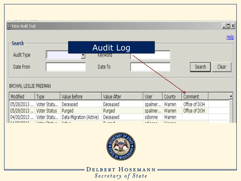 audit log