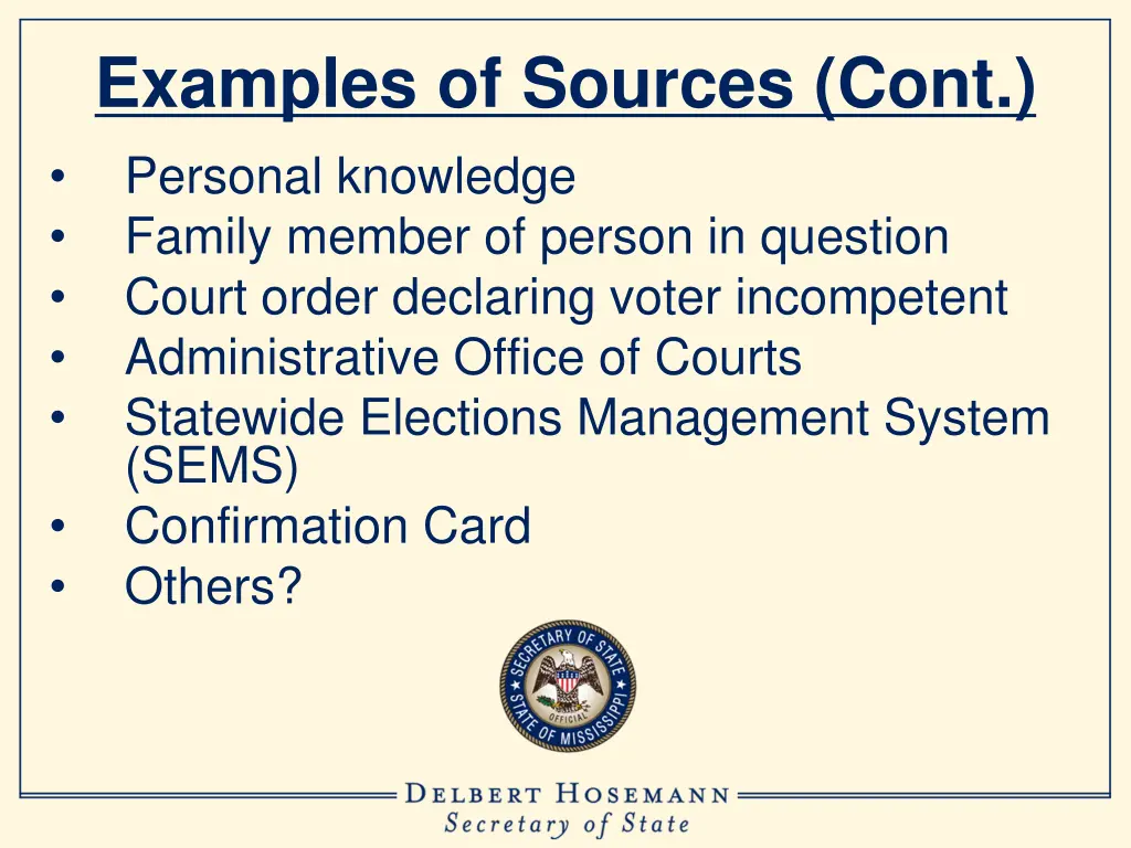 examples of sources cont personal knowledge