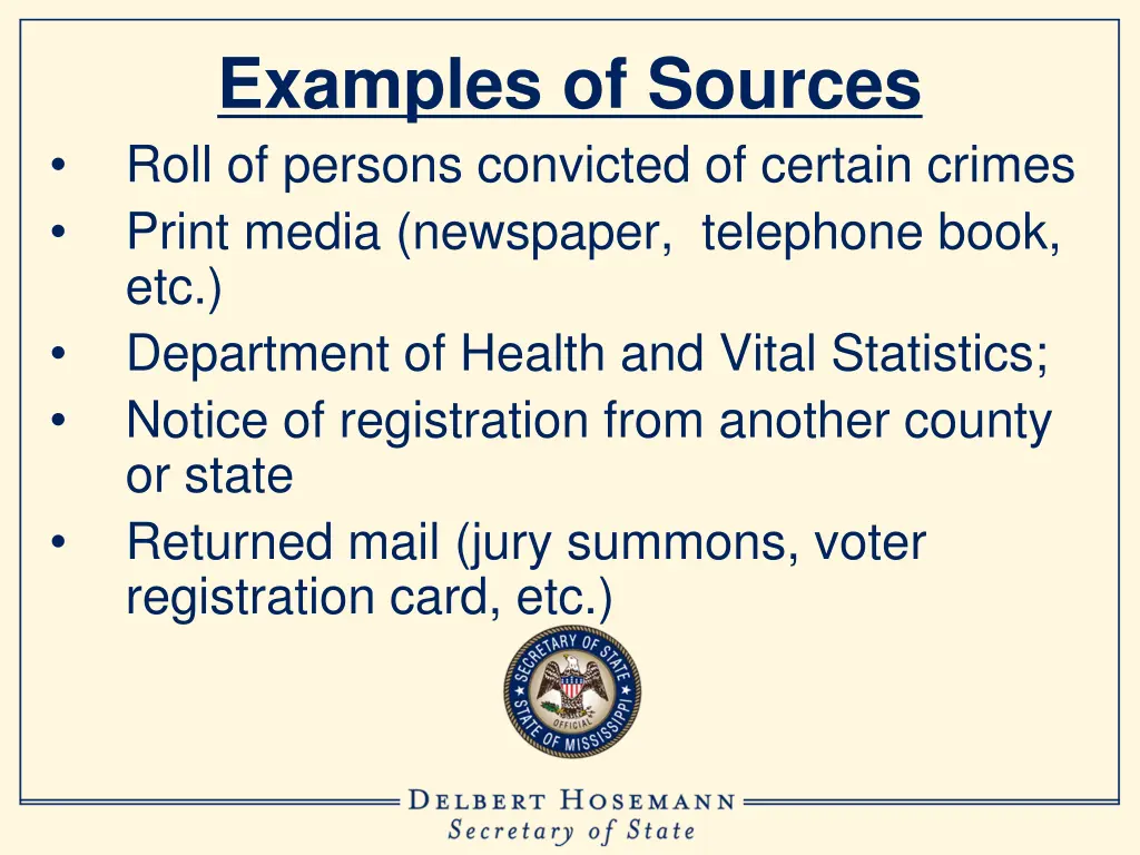 examples of sources roll of persons convicted