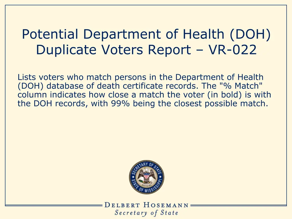 potential department of health doh duplicate