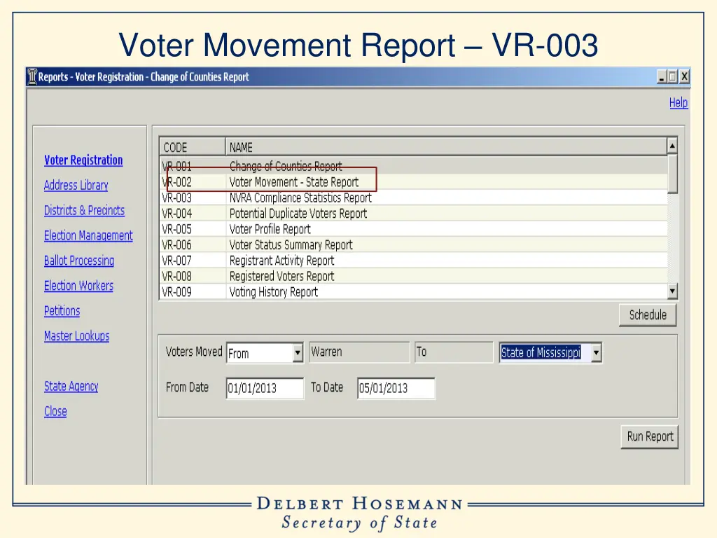 voter movement report vr 003