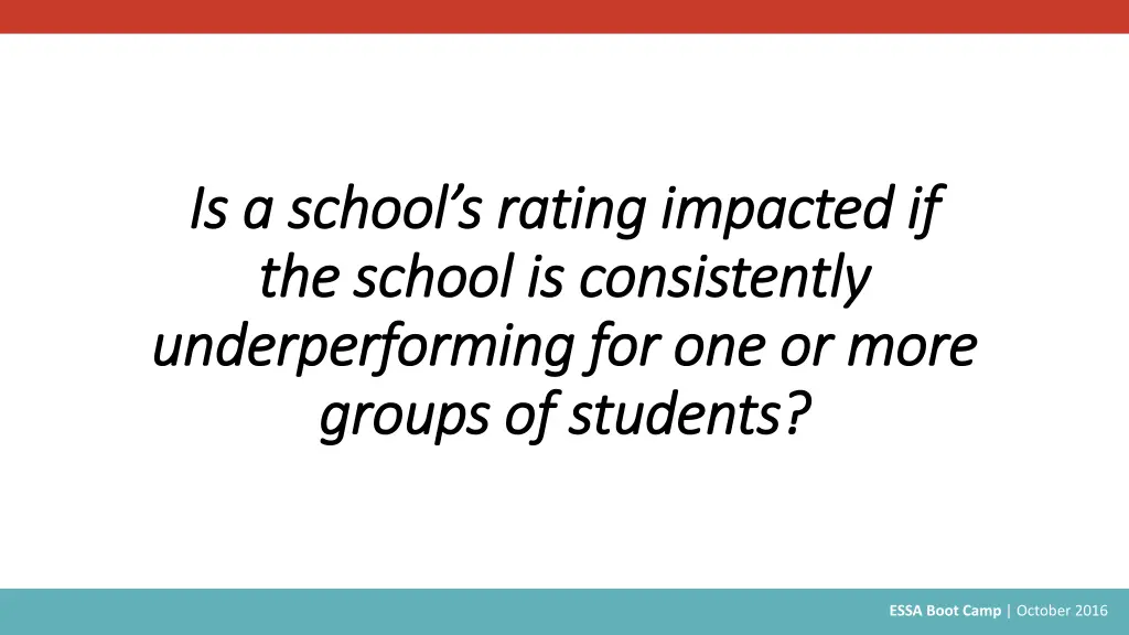 is is a school s rating impacted if a school