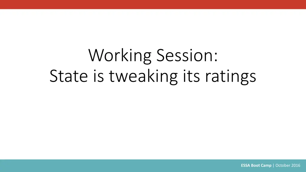 working session state is tweaking its ratings